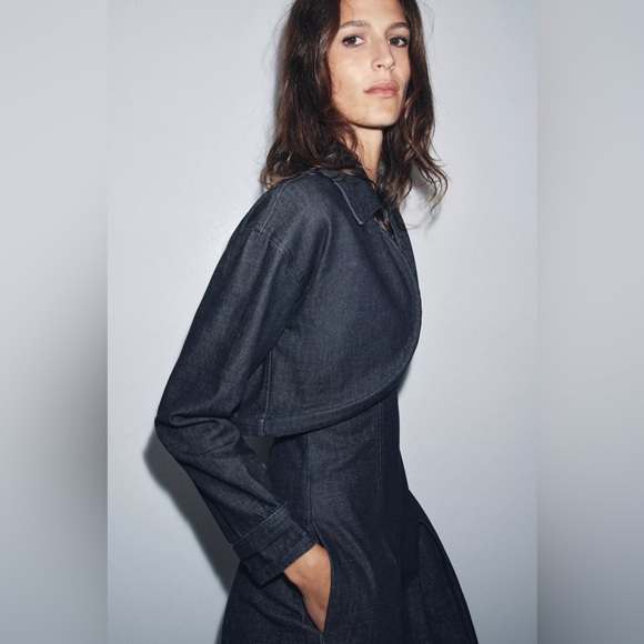 ZARA WOMAN COLLECTION DENIM BOLERO JACKET - Picture 5 of 14